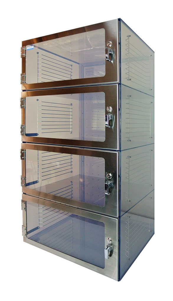 1500 Four Door Desiccator Clear Acrylic