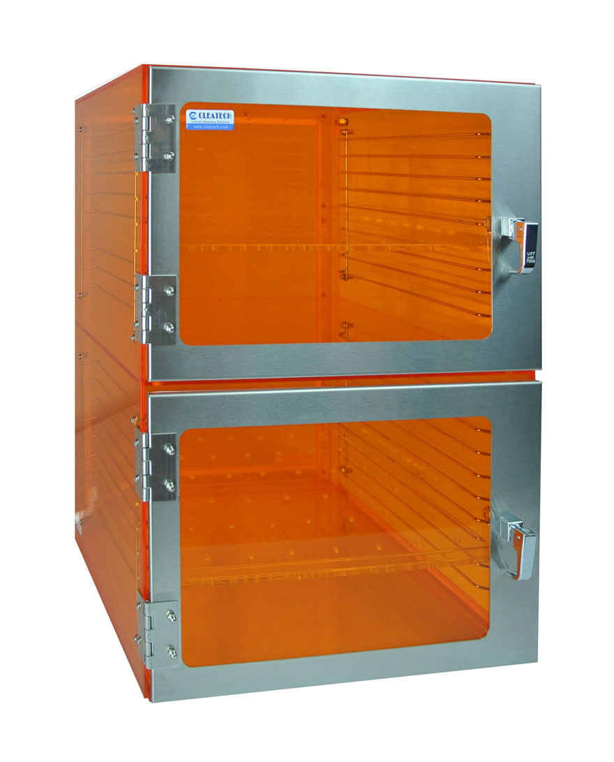 1500 Two Door Desiccator Amber Acrylic